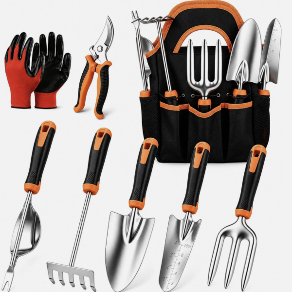 Gardening Tools, 8 Pcs Stainless Steel Heavy Duty Garden Tool Set